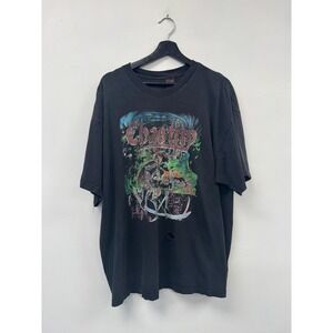 Vintage Chastity Shirt XL Black Fashion Victim Chaos Comic Graphic 90s Faded